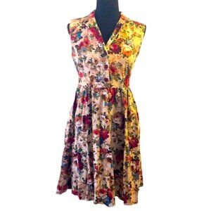 Cream Tie Front Sleeveless Midi Sundress